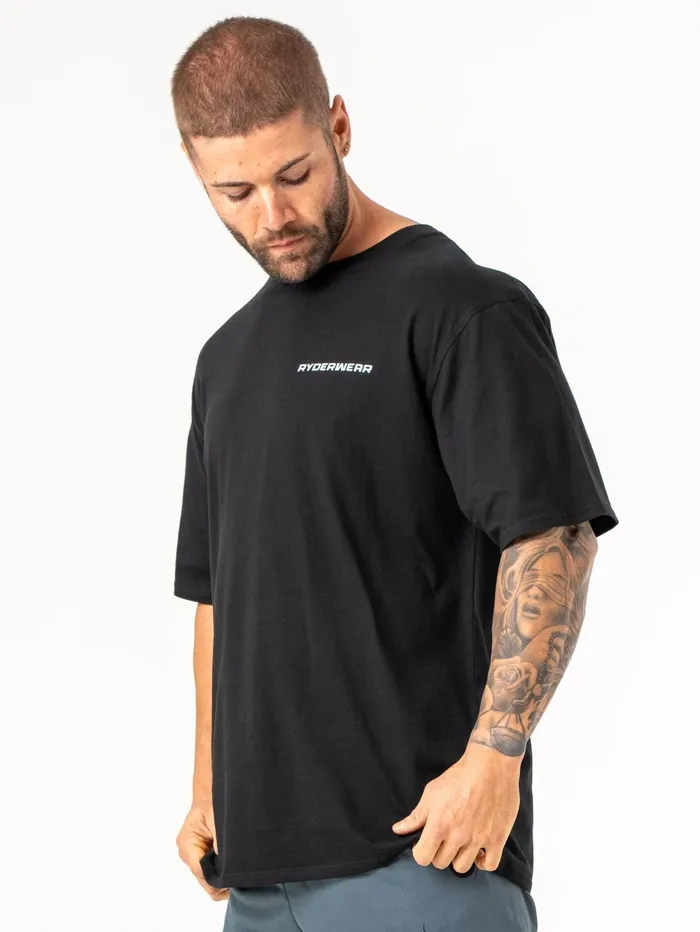 Energy Oversized TShirt 8211 Black Men Ryderwear TShirts