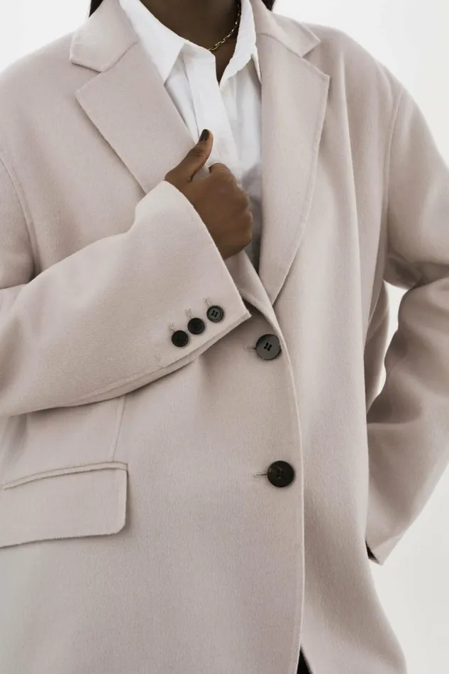 Ennis Oversized Wool Blazer Feather Grey Women Lamarque COATS and JACKETS