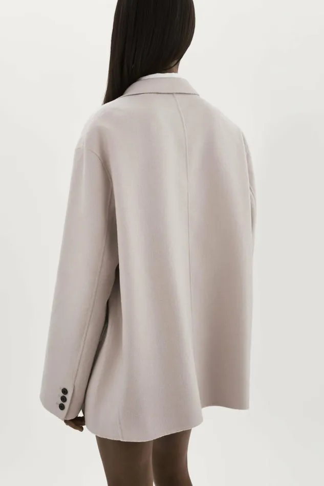 Ennis Oversized Wool Blazer Feather Grey Women Lamarque COATS and JACKETS