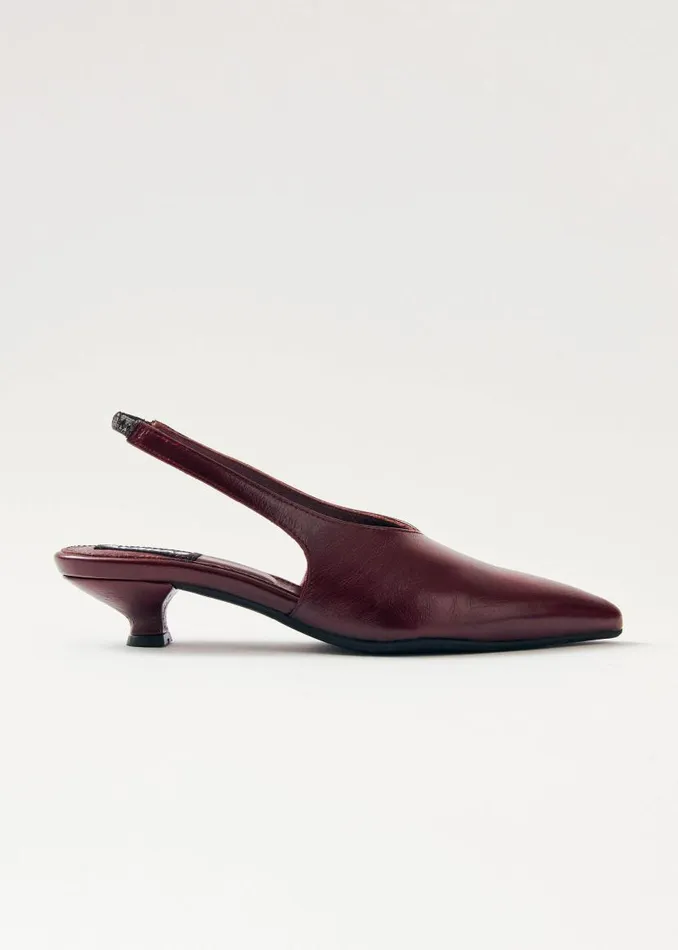Eros Burgundy Leather Pumps Women ALOHAS Heels