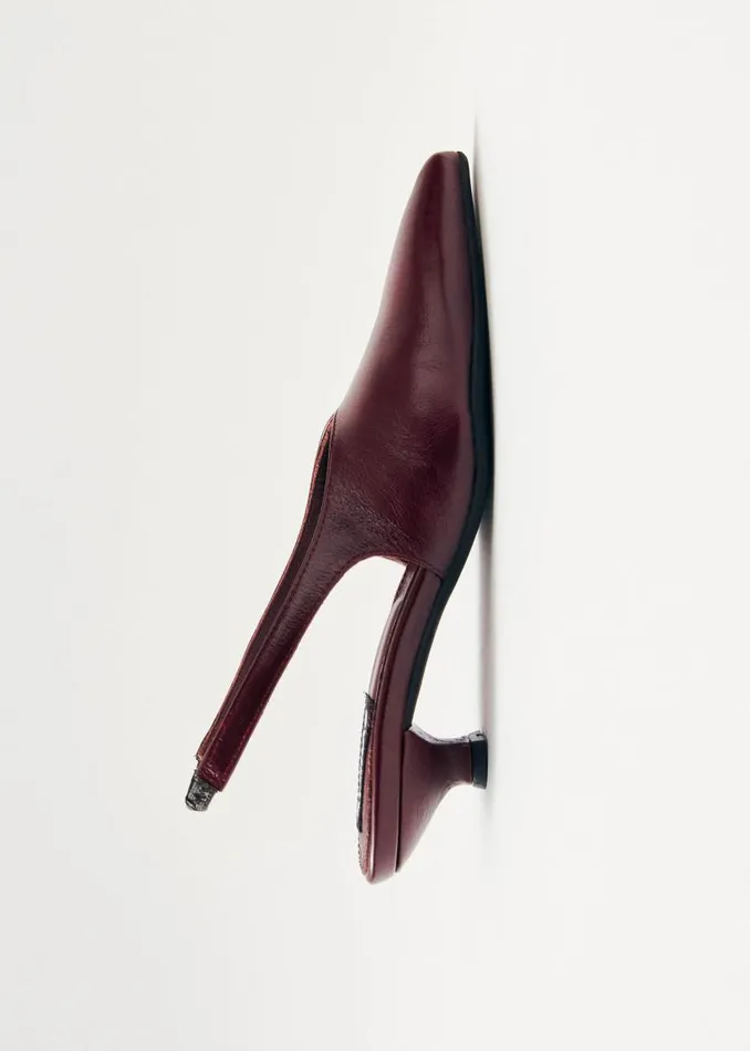 Eros Burgundy Leather Pumps Women ALOHAS Heels