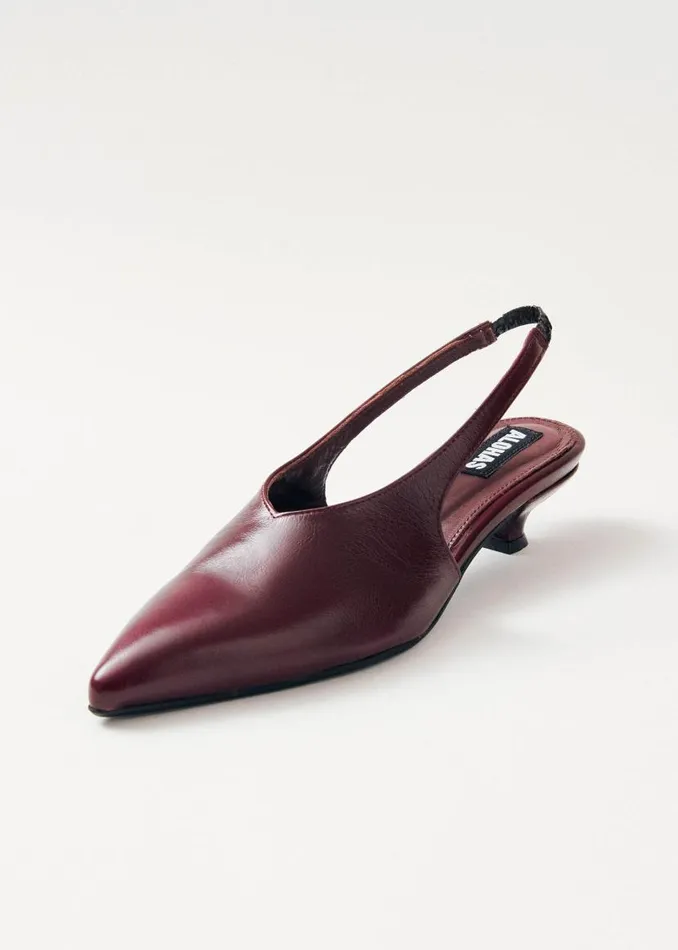 Eros Burgundy Leather Pumps Women ALOHAS Heels