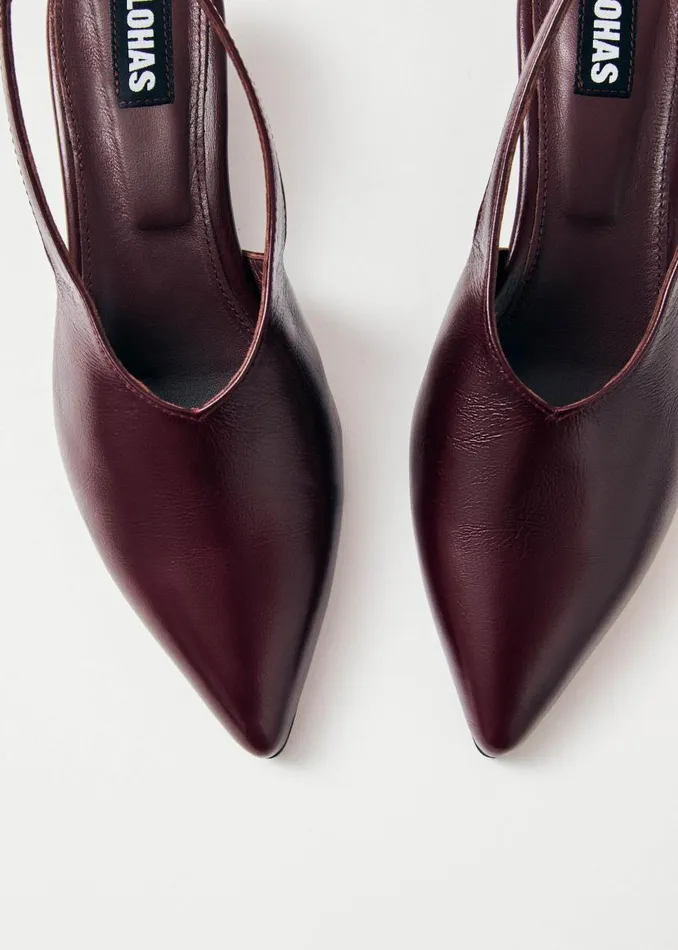 Eros Burgundy Leather Pumps Women ALOHAS Heels