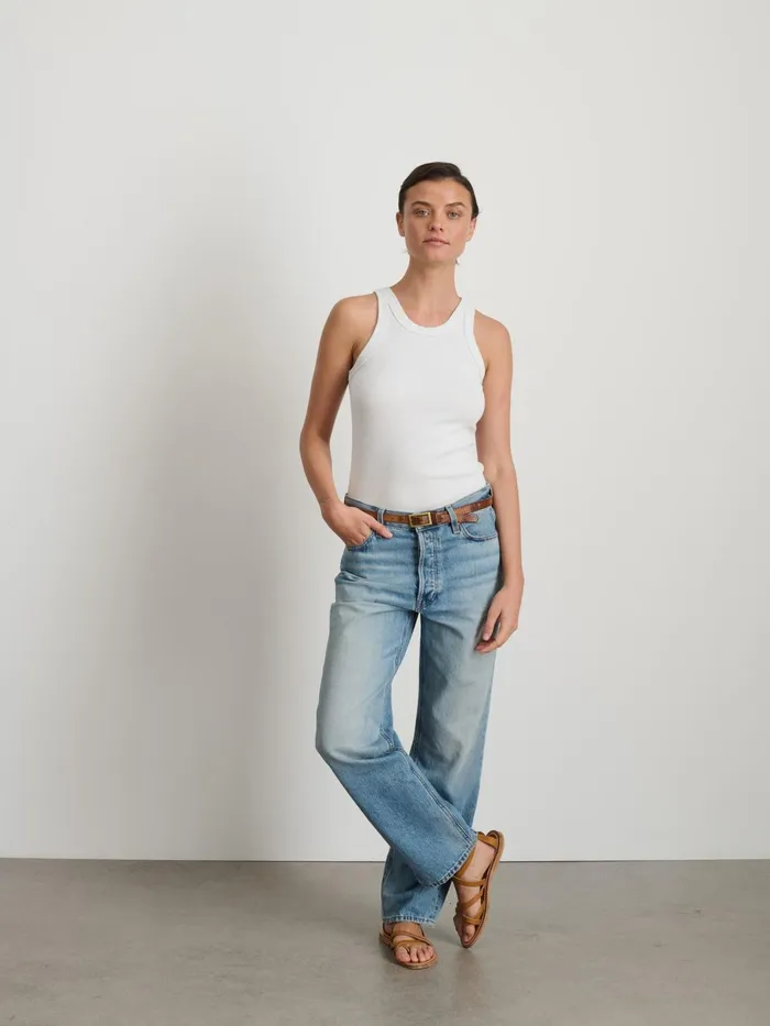 Everyday Rib Tank Sea Salt Women Alex Mill Tees Tanks