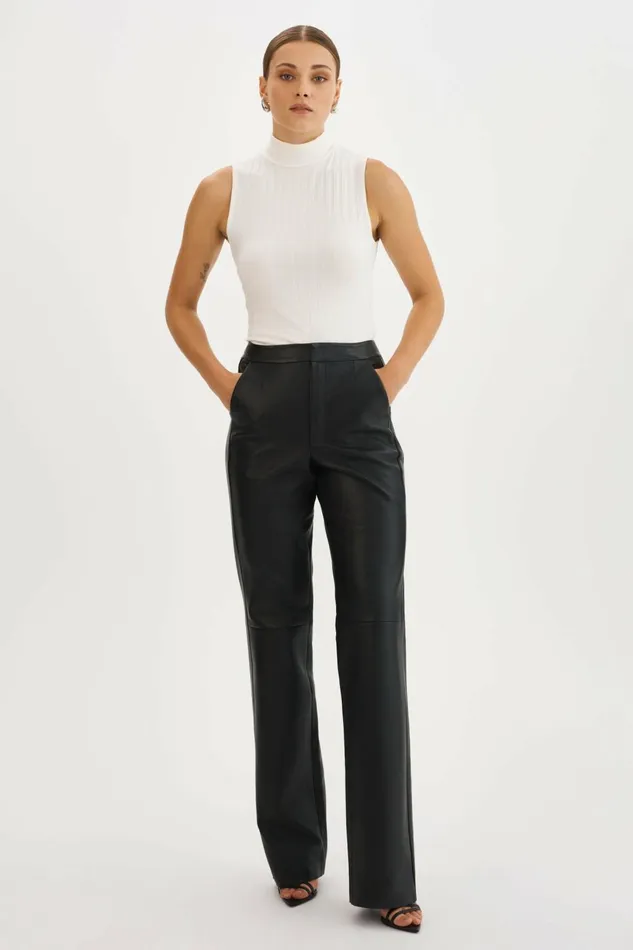 Evin Leather Pants Black Women Lamarque PANTS