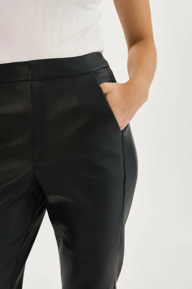 Evin Leather Pants Black Women Lamarque PANTS