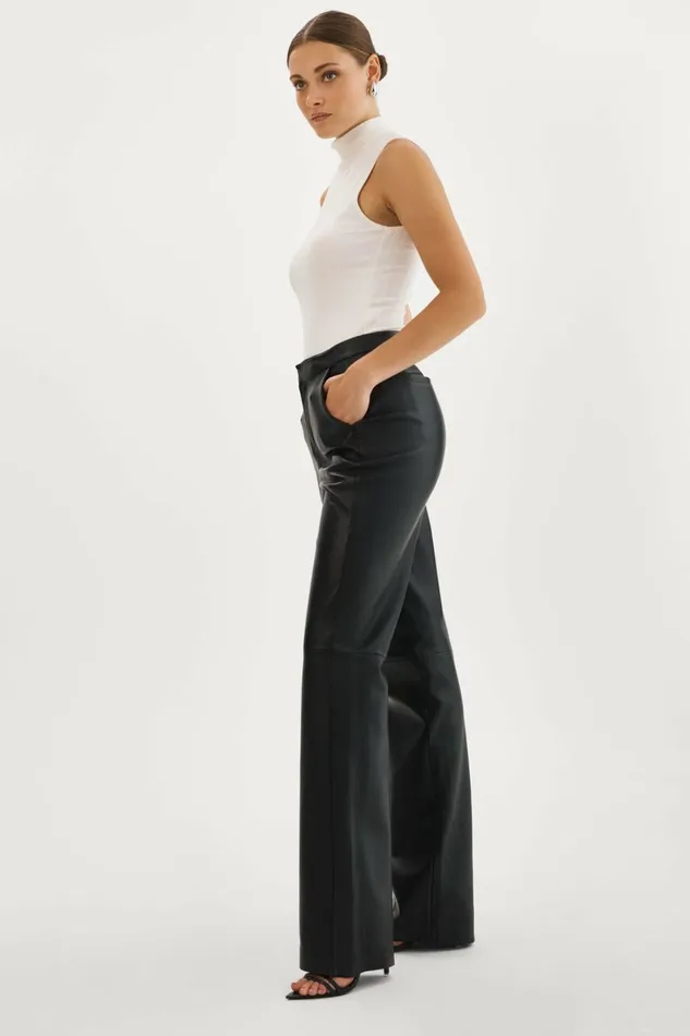 Evin Leather Pants Black Women Lamarque PANTS