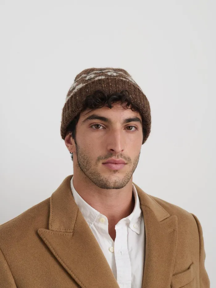 Fair Isle Beanie Brown Men Alex Mill Fair Isle Beanie Brown Men Alex Mill