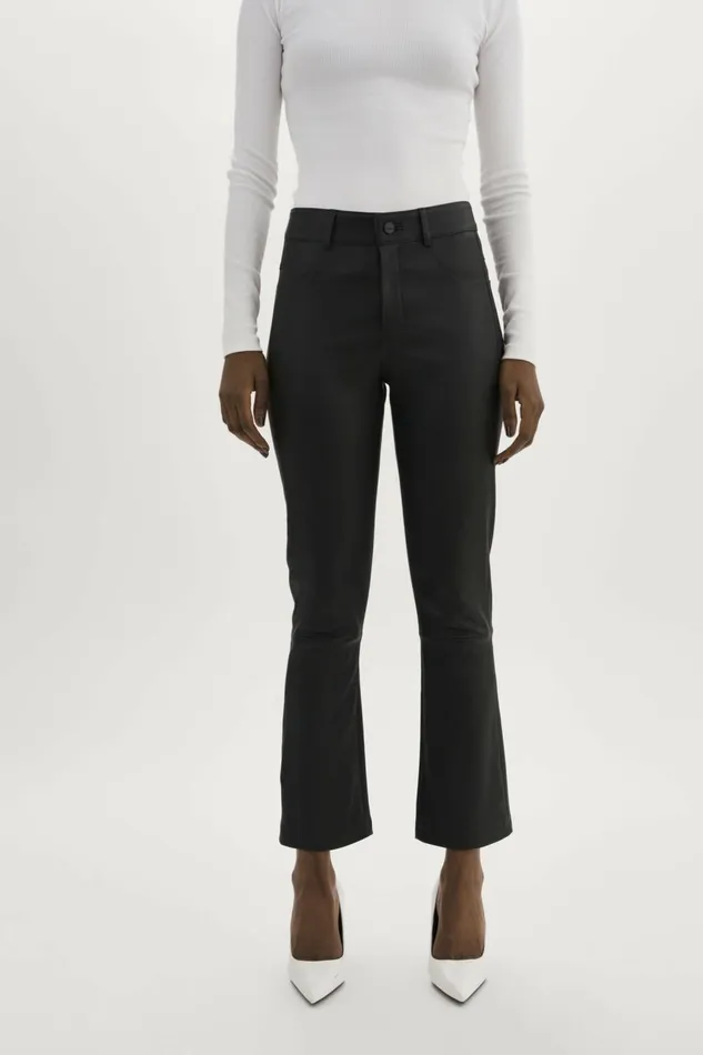 Faris Stretch Leather Pants Black Women Lamarque PANTS
