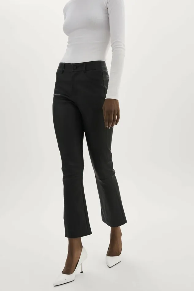 Faris Stretch Leather Pants Black Women Lamarque PANTS