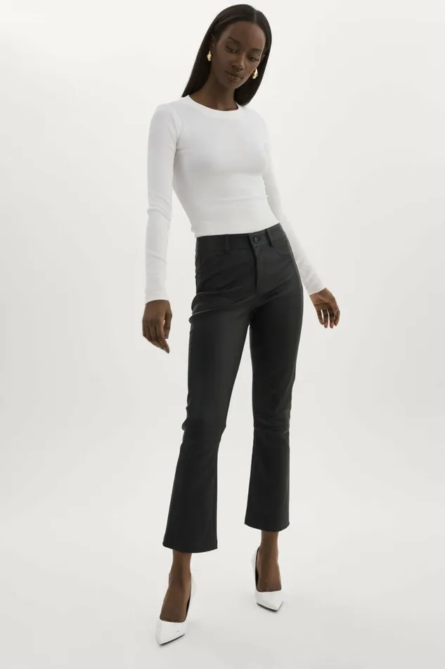 Faris Stretch Leather Pants Black Women Lamarque PANTS