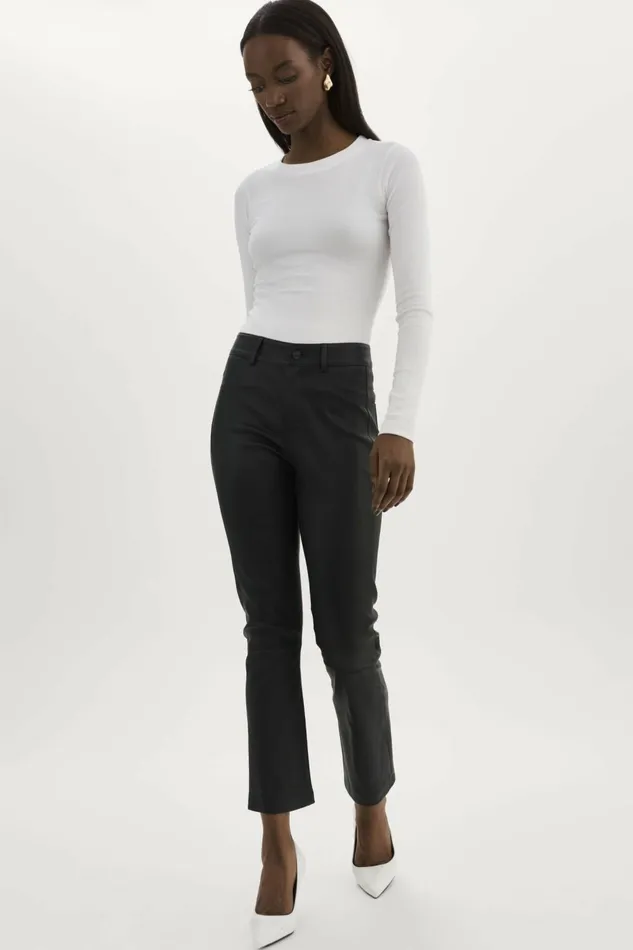 Faris Stretch Leather Pants Black Women Lamarque PANTS