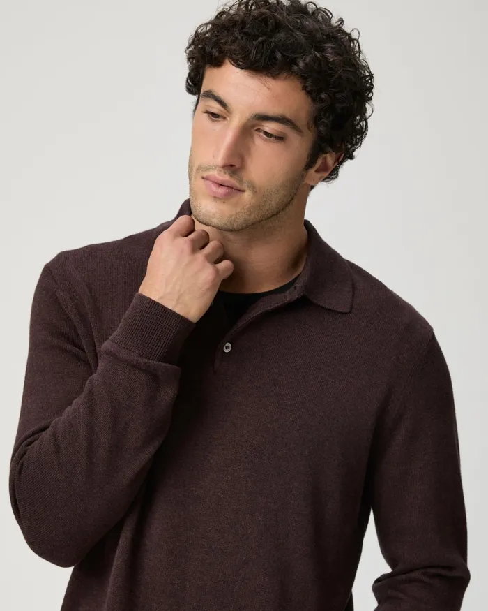 Finsbury Sweater Polo 8211 Heathered Bordeaux Men PAIGE Sweaters and Sweatshirts Finsbury Sweater Polo 8211 Heathered Bordeaux Men PAIGE Sweaters and Sweatshirts