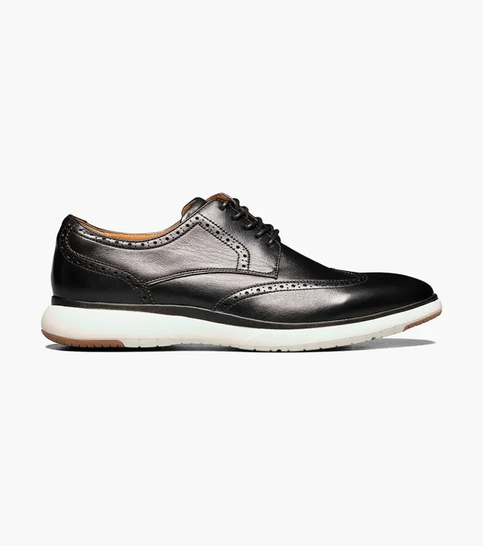 Flair Wingtip Oxford Black Wwhite Men Florsheim Dress Shoes