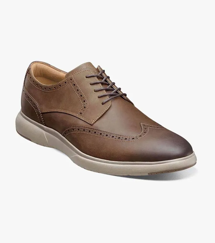 Flair Wingtip Oxford Brown Ch Men Florsheim Dress Shoes