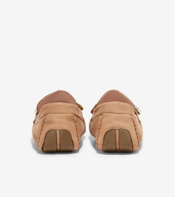 Flats and SlipOns Women Cole Haan Evelyn Bow Driver Birch Beige Nubuck