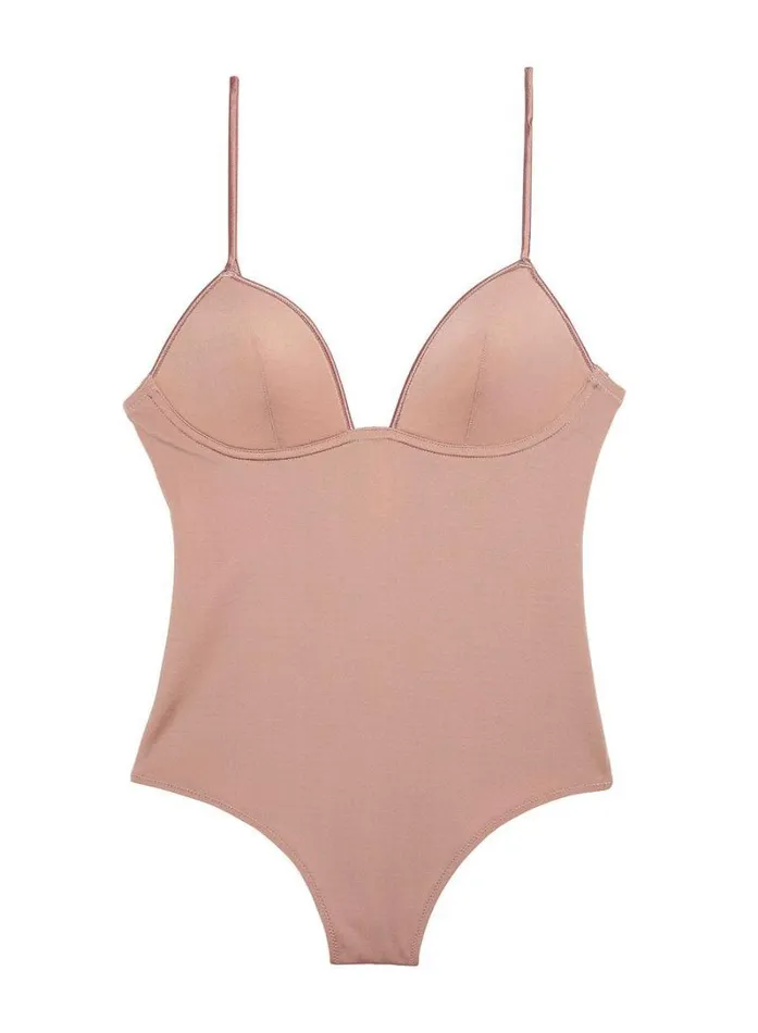Fleur Du Mal Bodysuits Cupped Nonwire Bodysuit Tan 8211 Women Fleur Du Mal Bodysuits Cupped Nonwire Bodysuit Tan 8211 Women