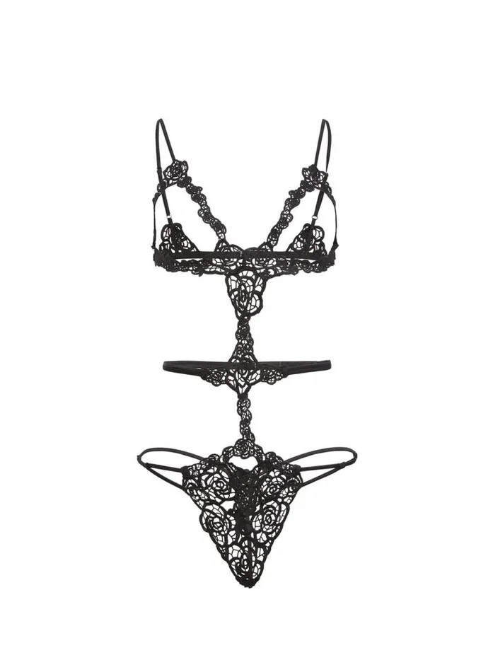 Fleur Du Mal Bodysuits Fleur Guipure Bodysuit Black 8211 Women Fleur Du Mal Bodysuits Fleur Guipure Bodysuit Black 8211 Women