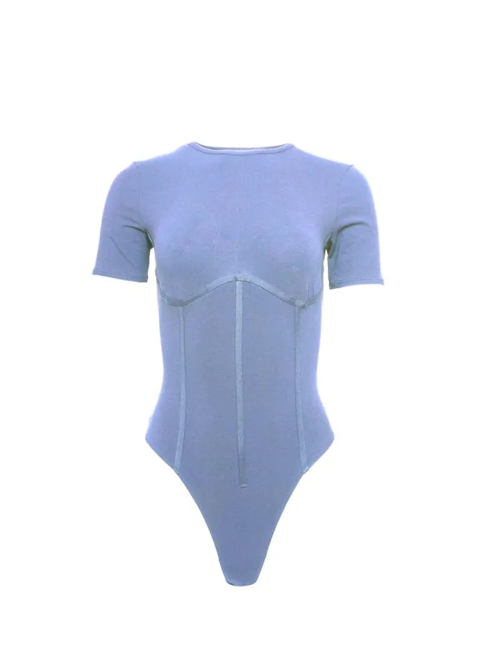 Fleur Du Mal Bodysuits Organic Cotton TShirt Bodysuit Denim Blue 8211 Women Fleur Du Mal Bodysuits Organic Cotton TShirt Bodysuit Denim Blue 8211 Women
