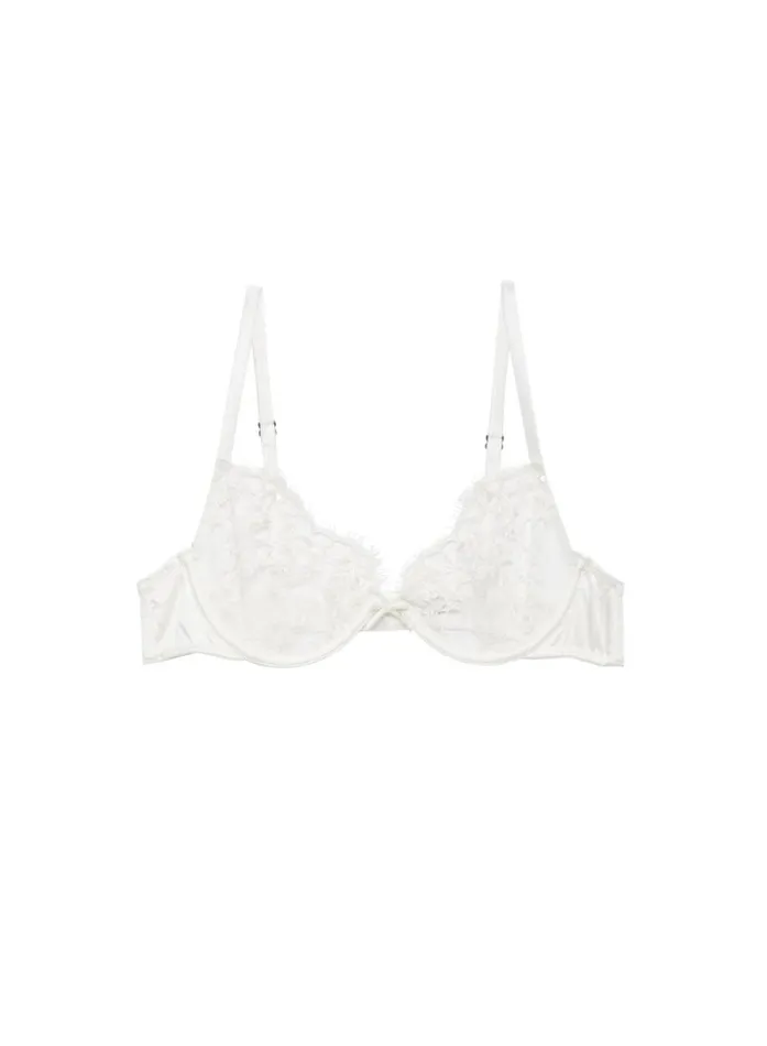 Fleur Du Mal Bridal Daphne Lace Demi Bra Ivory 8211 Women Fleur Du Mal Bridal Daphne Lace Demi Bra Ivory 8211 Women