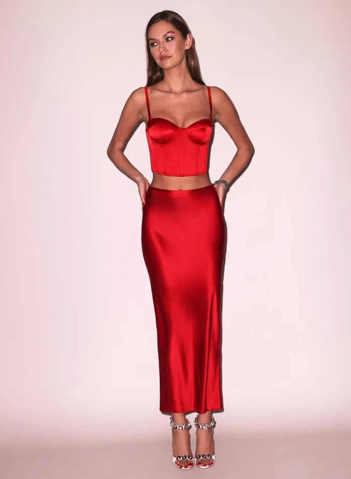 Fleur Du Mal Bustiers and Bra Tops Cropped Hamptons Bustier Rouge 8211 Women Fleur Du Mal Bustiers and Bra Tops Cropped Hamptons Bustier Rouge 8211 Women