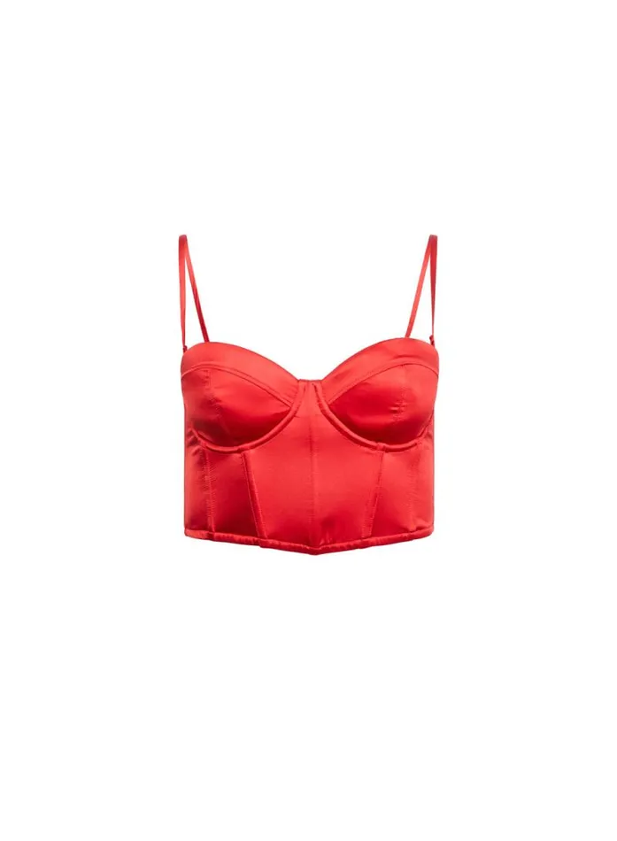 Fleur Du Mal Bustiers and Bra Tops Cropped Hamptons Bustier Rouge 8211 Women Fleur Du Mal Bustiers and Bra Tops Cropped Hamptons Bustier Rouge 8211 Women