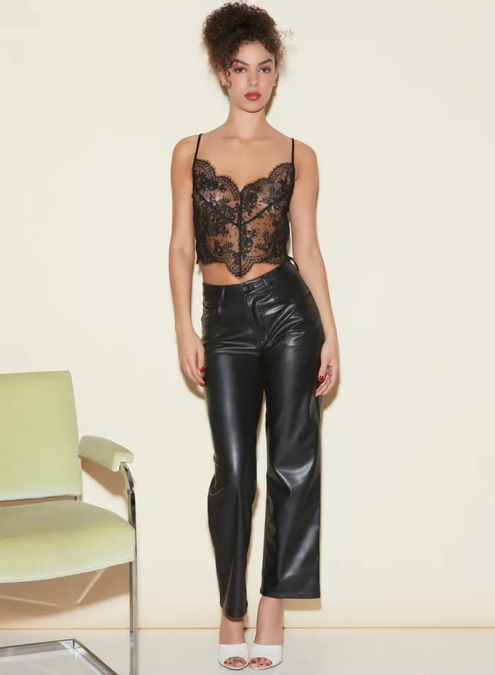 Fleur Du Mal Bustiers and Bra Tops Frankie Lace Crop Top Black 8211 Women Fleur Du Mal Bustiers and Bra Tops Frankie Lace Crop Top Black 8211 Women