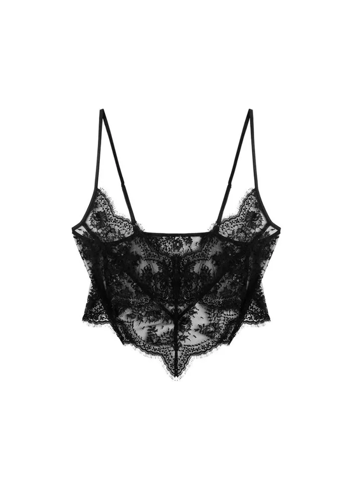 Fleur Du Mal Bustiers and Bra Tops Frankie Lace Crop Top Black 8211 Women Fleur Du Mal Bustiers and Bra Tops Frankie Lace Crop Top Black 8211 Women