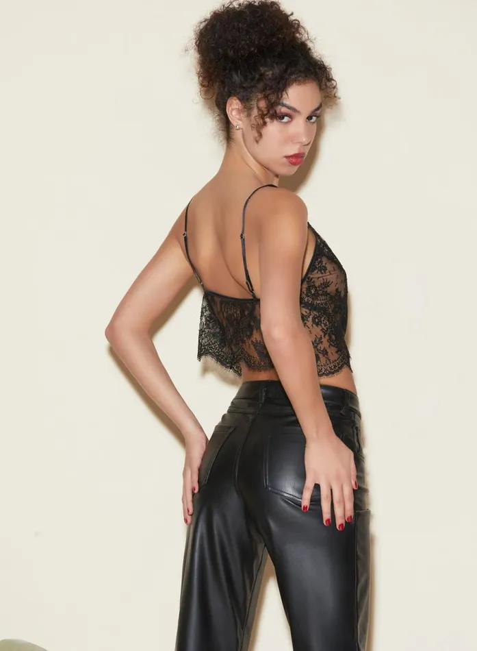 Fleur Du Mal Bustiers and Bra Tops Frankie Lace Crop Top Black 8211 Women Fleur Du Mal Bustiers and Bra Tops Frankie Lace Crop Top Black 8211 Women