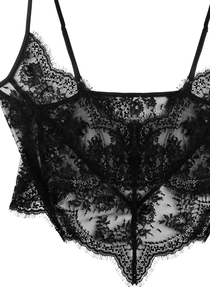 Fleur Du Mal Bustiers and Bra Tops Frankie Lace Crop Top Black 8211 Women Fleur Du Mal Bustiers and Bra Tops Frankie Lace Crop Top Black 8211 Women