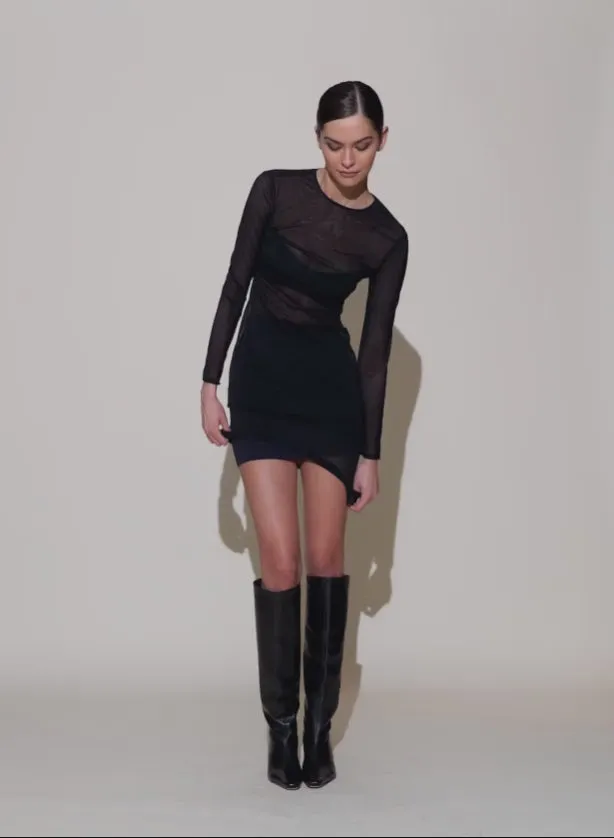 Fleur Du Mal Dresses Mesh Long Sleeve Midi Dress Black 8211 Women Fleur Du Mal Dresses Mesh Long Sleeve Midi Dress Black 8211 Women