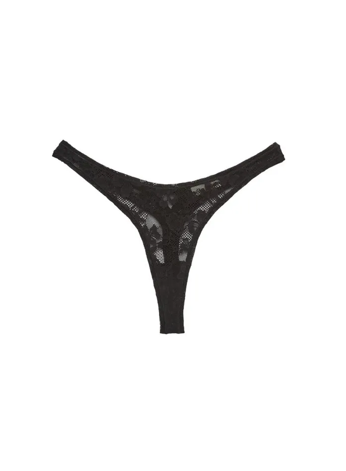 Fleur Du Mal Essentials Panties Le Stretch Lace Thong Black 8211 Women