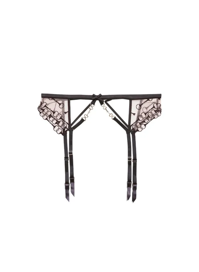 Fleur Du Mal Garters and Belts Equestrian Embroidery Garter Belt Black 8211 Women Fleur Du Mal Garters and Belts Equestrian Embroidery Garter Belt Black 8211 Women