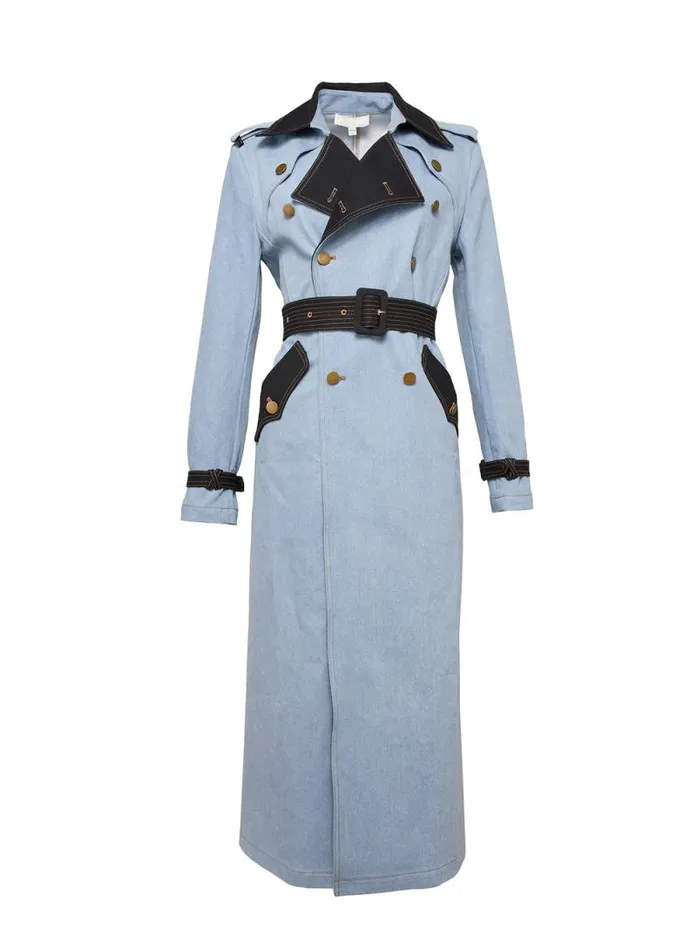 Fleur Du Mal Outerwear Denim Trench Coat Black Lightwash Denim 8211 Women Fleur Du Mal Outerwear Denim Trench Coat Black Lightwash Denim 8211 Women