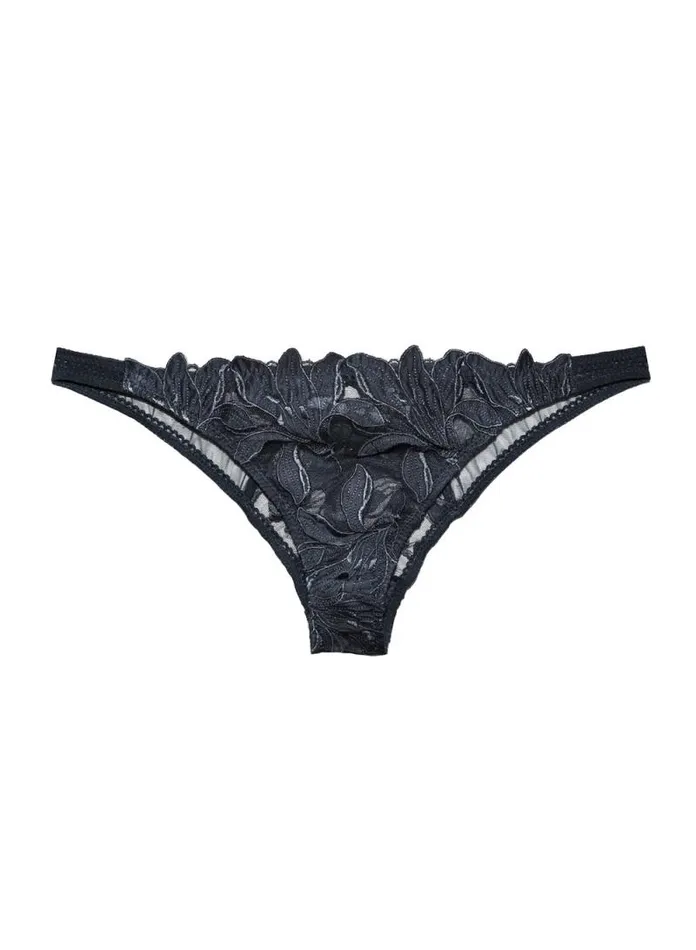 Fleur Du Mal Pleasure Lily Embroidery Cheeky Black 8211 Women Fleur Du Mal Pleasure Lily Embroidery Cheeky Black 8211 Women