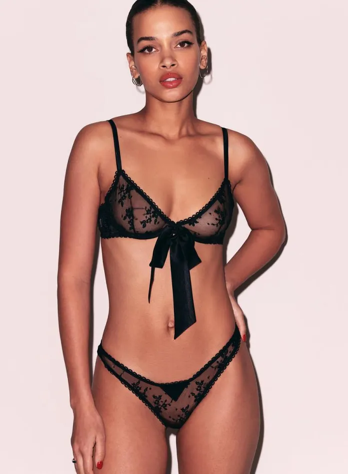 Fleur Du Mal Pleasure Untie Me Demi Bra Black 8211 Women Fleur Du Mal Pleasure Untie Me Demi Bra Black 8211 Women