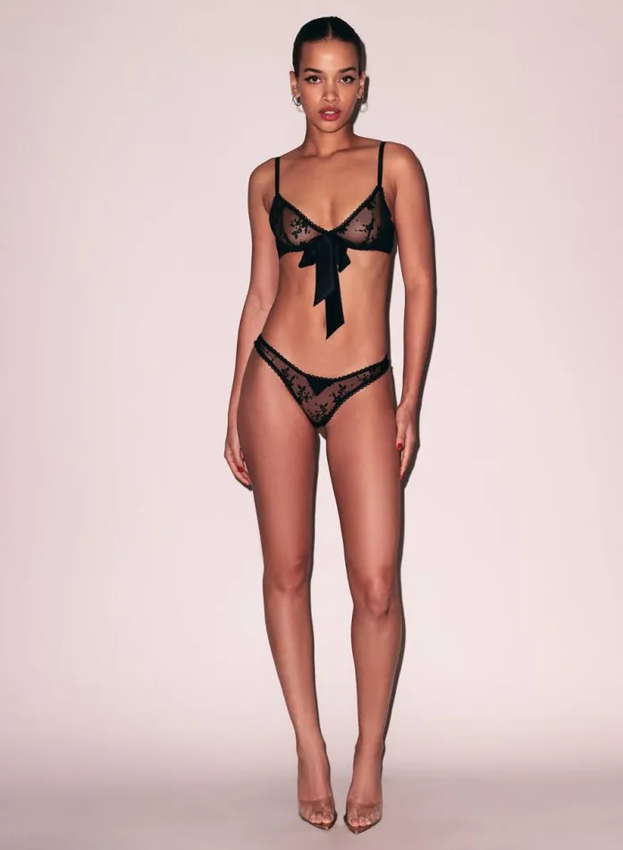 Fleur Du Mal Pleasure Untie Me Demi Bra Black 8211 Women Fleur Du Mal Pleasure Untie Me Demi Bra Black 8211 Women