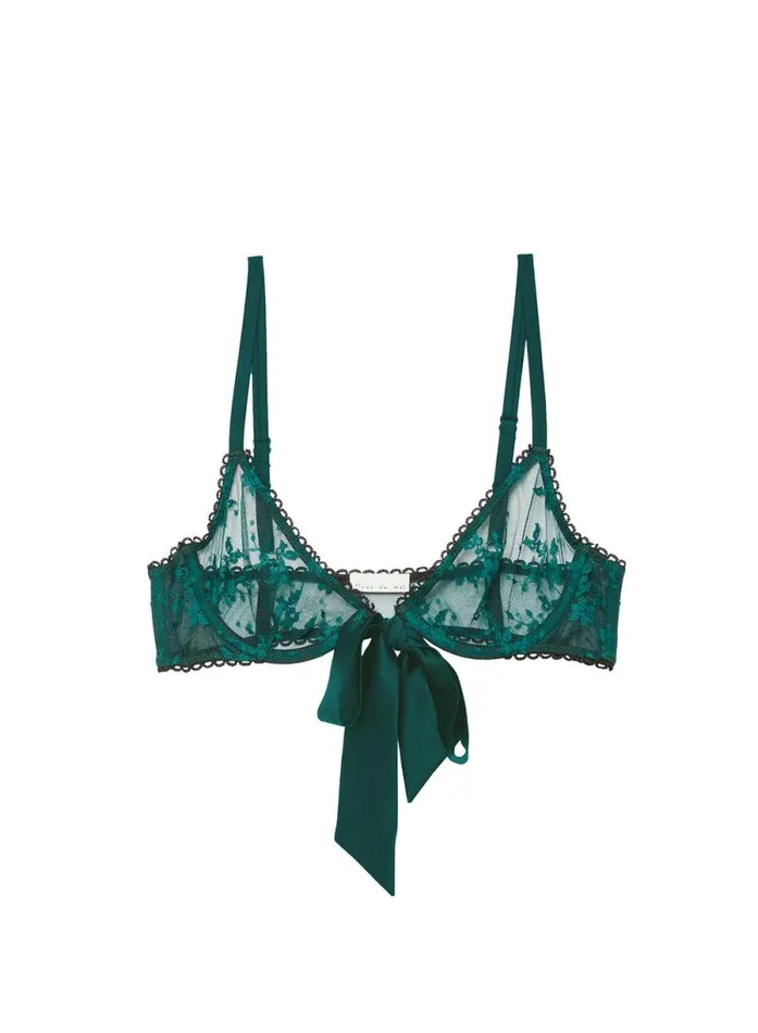 Fleur Du Mal Pleasure Untie Me Demi Bra Crystal Teal 8211 Women