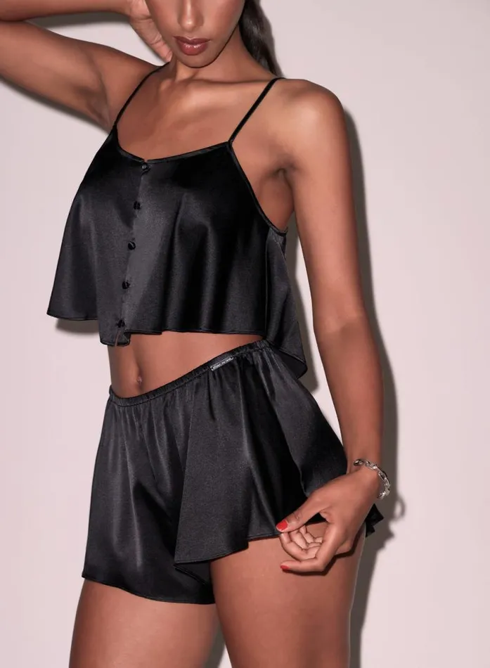 Fleur Du Mal Sleepwear Luxe Flutter Short Black 8211 Women
