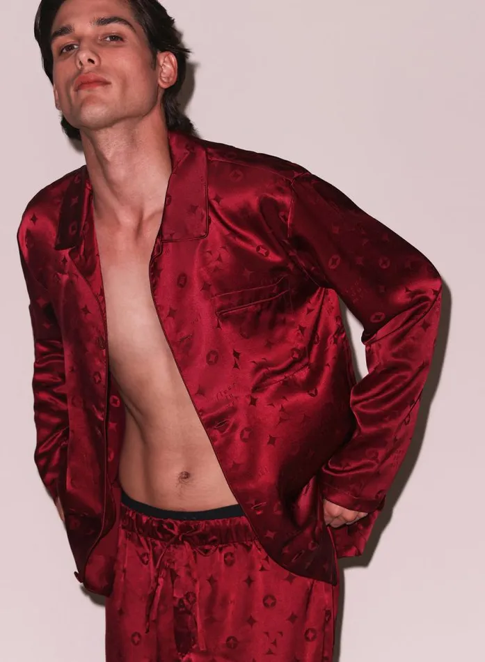 Fleur Du Mal Sleepwear Silk Jacquard PJ Top Barolo 8211 Women Fleur Du Mal Sleepwear Silk Jacquard PJ Top Barolo 8211 Women