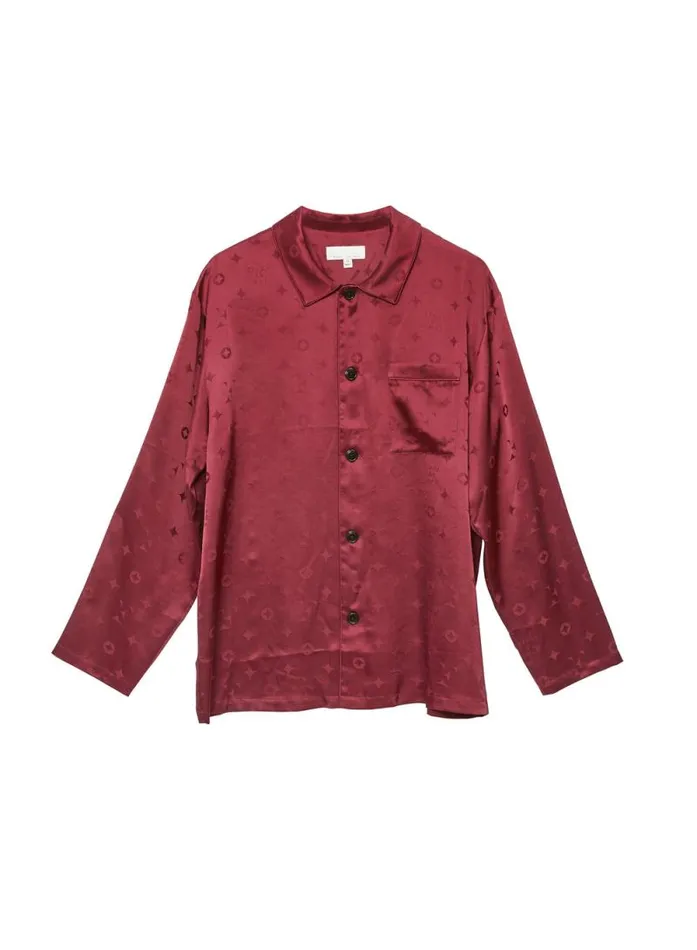 Fleur Du Mal Sleepwear Silk Jacquard PJ Top Barolo 8211 Women Fleur Du Mal Sleepwear Silk Jacquard PJ Top Barolo 8211 Women