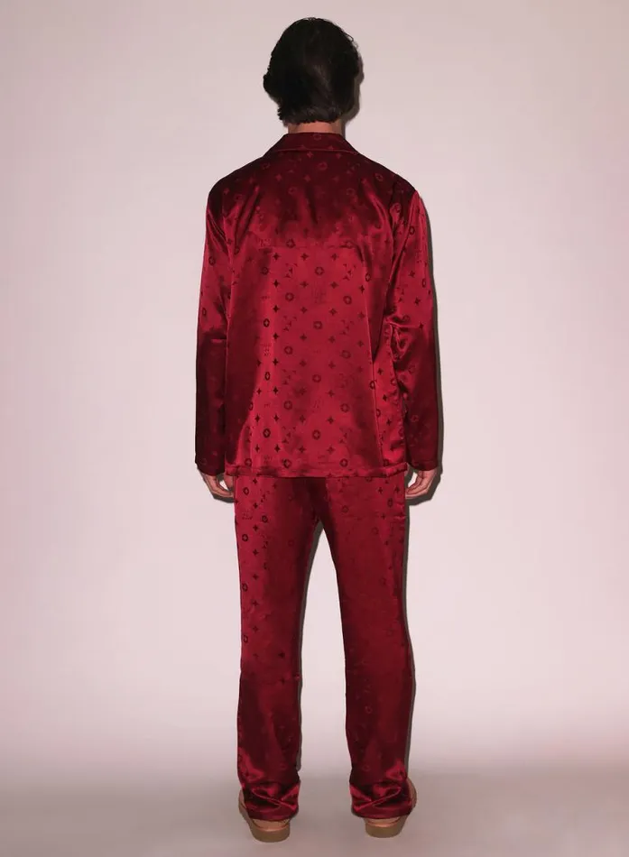 Fleur Du Mal Sleepwear Silk Jacquard PJ Top Barolo 8211 Women Fleur Du Mal Sleepwear Silk Jacquard PJ Top Barolo 8211 Women