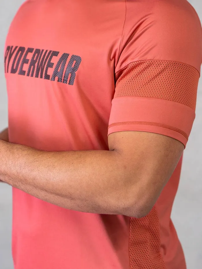 Flex Mesh TShirt 8211 Dusty Red Men Ryderwear Tops