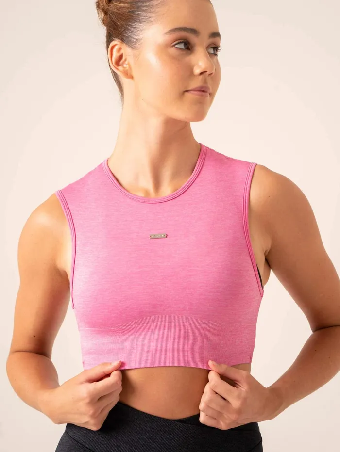 Focus Seamless Tank 8211 Hot Pink Marl Women Ryderwear Tanks