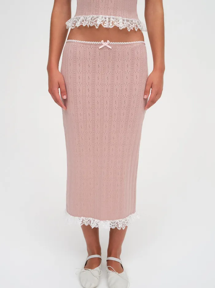 For Love and Lemons Andy Knit Midi Skirt Women Knitwear