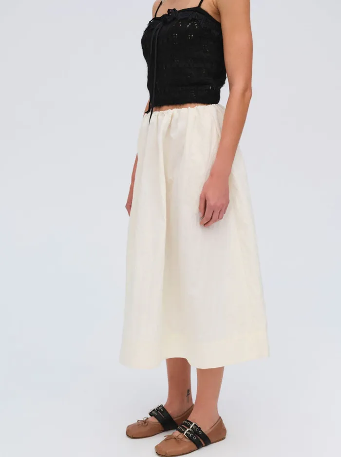 For Love and Lemons Billie Poplin Midi Skirt Women Bottoms