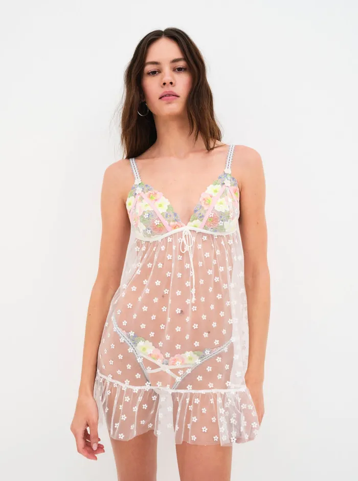 For Love and Lemons Daisy Blossom Slip Dress Women Lingerie