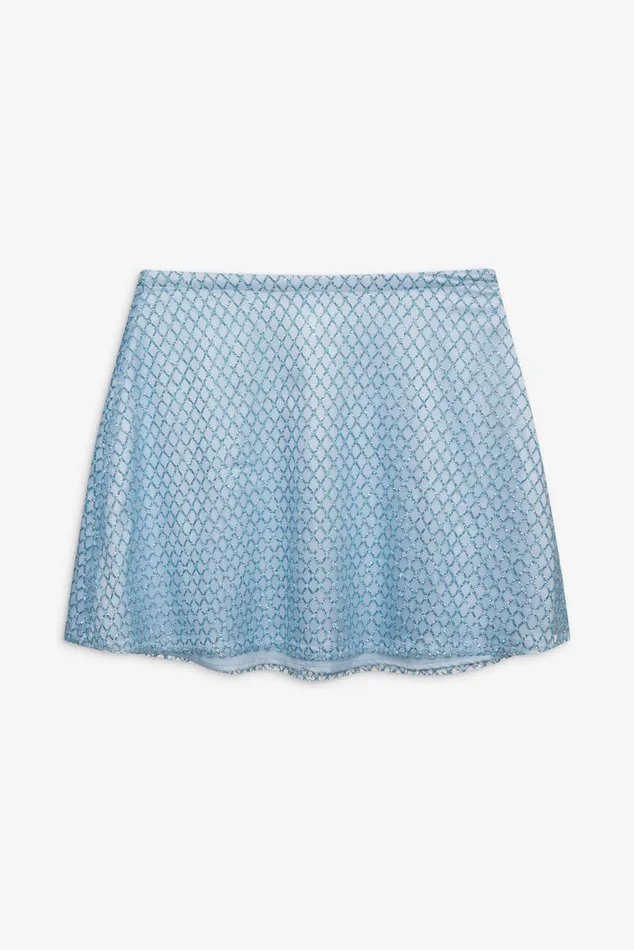 For Love and Lemons Glitter Grid Mini Skirt Women Bottoms