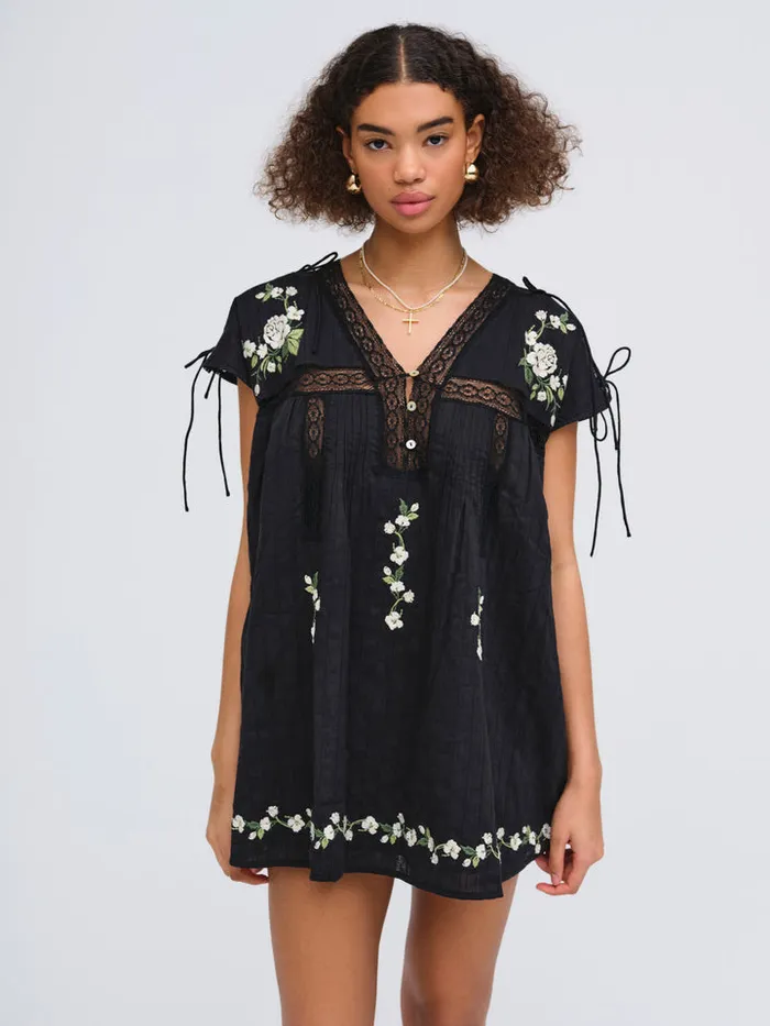 For Love and Lemons Jolene Embroidered Mini Dress Women Dresses