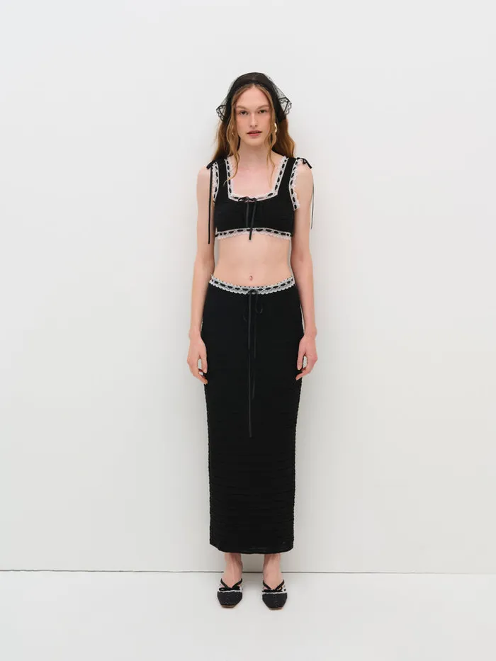 For Love and Lemons Mayfair Crochet Crop Top Women Tops